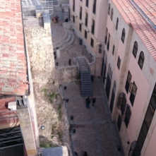 Ausblick nach unten vom Turm des Satans in Salamanca