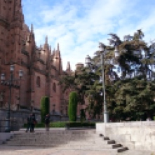Treppen zur Parkseite der neuen Kathedrale Salamanca